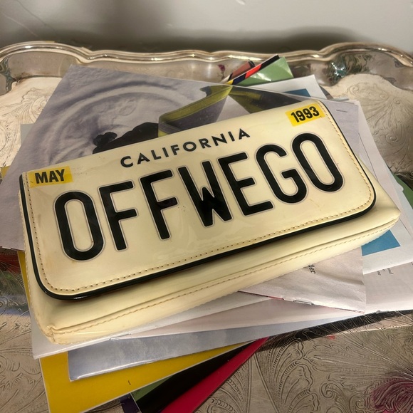 Kate Spade vintage novelty Cream License Plate Clutch Bag - Picture 3 of 5